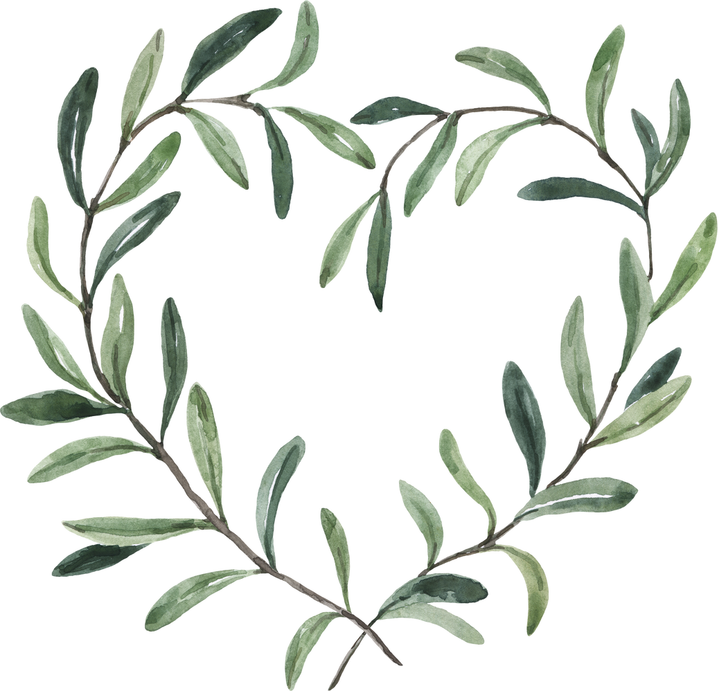 Olive Leaves Heart Frame